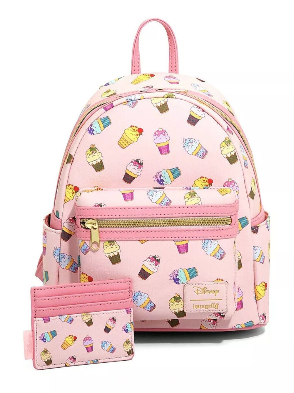 Loungefly Disney Princess Ice Cream Mini Backpack and Cardholder Set Pink NWT
